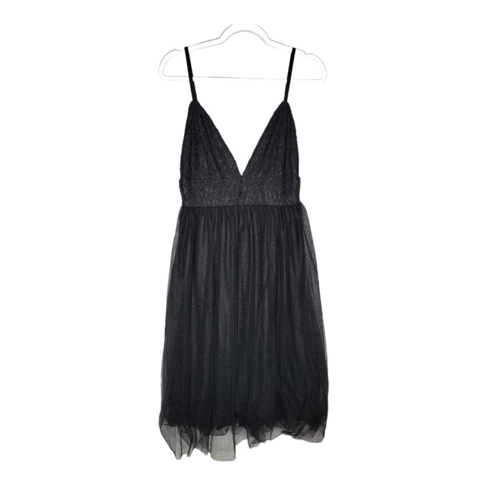 Symphony Deep V-Neck Fit & Flare Tulle Dress New Large Runs Small